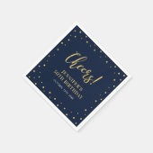 Navy & Gold | Elegant Classic Adult Birthday Party Servet (Hoek)