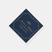 Navy & Gold | Elegant Classic Wedding Napkin Servet (Hoek)