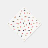 Navy Gold en Coral Confetti Stippen Servet (Hoek)