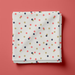 Navy Gold en Coral Confetti Stippen Stof