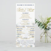 Navy, Gold en Mint Wedding Program 4 x 9,25 inch Programmakaart (Staand voorkant)