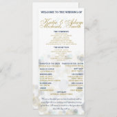Navy, Gold en Mint Wedding Program 4 x 9,25 inch Programmakaart (Voorkant / Achterkant)