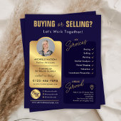 Navy & Gold Estate Agent Fotomakelaar Flyer
