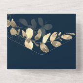 Navy Gold Eucalyptus Vow Renewal All In One Uitnodiging (Achterkant)