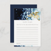 Navy Gold Fish Date Jar Game Wedding Shower Informatiekaartje (Voorkant / Achterkant)