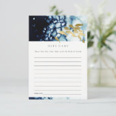 Navy Gold Fish Date Jar Game Wedding Shower Informatiekaartje (Staand voorkant)