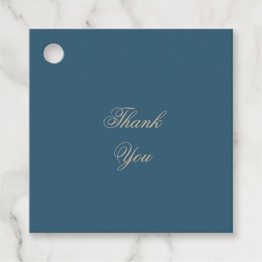 Navy Gold Floral Boho bruiloft Bedankjes Labels (Voorkant)