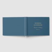 Navy Gold Floral Boho bruiloft Gastenboek (Volledig)