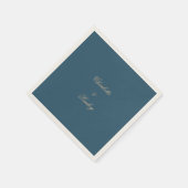 Navy Gold Floral Boho bruiloft Servet (Hoek)