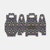 Navy & Gold Floral Christmas Pattern Bedankdoosjes (Uitgevouwen)