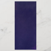 Navy Gold Floral Wedding Menu Sjabloon (Achterkant)