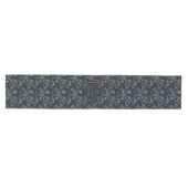 Navy Gold Flowers Table Runner Chic Modern Keepsak Medium Tafelloper (Horizontaal)