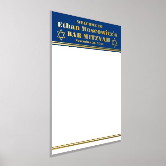 Navy, Gold FOIL Bar Mitzvah Sign-In Poster 2 (Laagn)