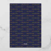 Navy Gold Foil HS Afstuderen Aankondiging (Achterkant)