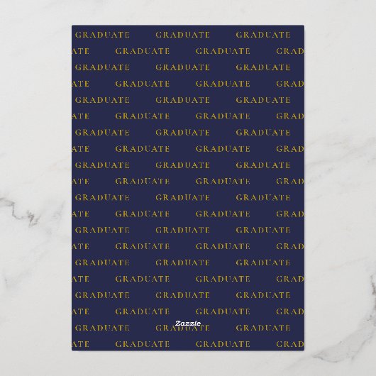 Navy Gold Foil HS Afstuderen Aankondiging (Achterkant)