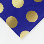 Navy Gold Foil Polka Dots Diamonds Fleece Deken (Hoek)