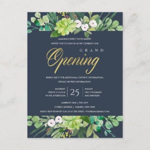 NAVY GOLD FOLIAGE LIJST GRAND OPENING CEREMONY BRIEFKAART