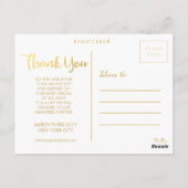 Navy Gold Folie Bedankt Script Typografie Foto Briefkaart (Achterkant)
