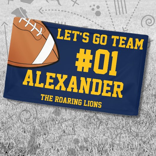 Navy Gold Football Team Spirit Spandoek