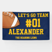 Navy Gold Football Team Spirit Spandoek (Horizontaal)