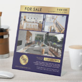 Navy & Gold Fotocollage onroerend goed te koop Reclamebord Met Voetstuk (Insitu)