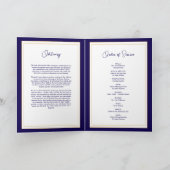 Navy & Gold Funeral Order of Service Fotokaart Kaart (Binnen)