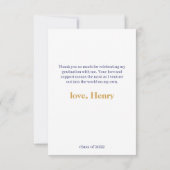 Navy & Gold Funky Splat Afstuderen Hartelijk dank Kaart (Achterkant)