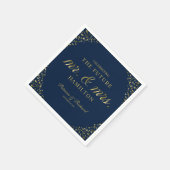 Navy Gold Future Mr en Mrs Engagement Party Servet (Hoek)