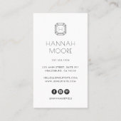 Navy & Gold Gem Monogram Logo | Juwelen Visitekaartje (Achterkant)