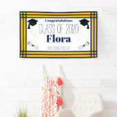 Navy Gold Geometric Graduation Party Spandoek (Insitu)