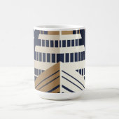 Navy Gold Geometric Maritime Ocean Liner Art Deco Koffiemok (Center)