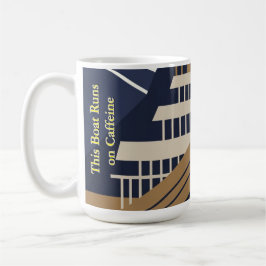 Navy Gold Geometric Maritime Ocean Liner Art Deco Koffiemok