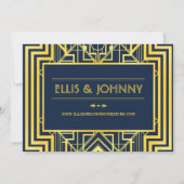 Navy & Gold Geometric Save the Date (Achterkant)