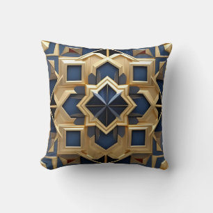 Navy & Gold Geometric Star - Mandala Sierkussen