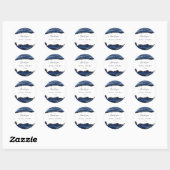 Navy Gold Glitter Agaat Geode Marmer Dank u Ronde Sticker (Vel)