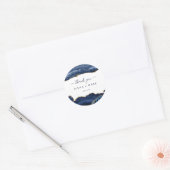 Navy Gold Glitter Agaat Geode Marmer Dank u Ronde Sticker (Envelop)