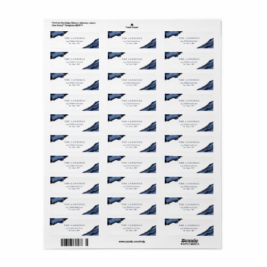 Navy Gold Glitter Agate Geode Marble Etiket (Full Sheet)