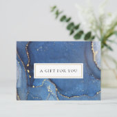 Navy Gold Glitter Agate Marble Gift Certificate (Staand voorkant)