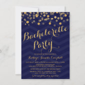 Navy Gold Glitter Confetti Bachelorette Kaart (Voorkant)