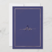 Navy Gold Glitter Confetti Corners Afstuderen Kaart (Achterkant)