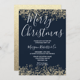 Navy Gold Glitter Corporate Family - kerstfeest Kaart