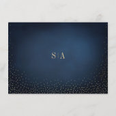 Navy & Gold Glitter Eenvoudige bruiloft accommodat Informatiekaartje (Achterkant)