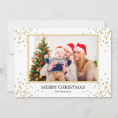 Navy Gold Glitter Merry-kerstfoto Feestdagenkaart (Voorkant)