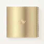 Navy Gold Glitter Tiara Quinceañera Gastenboek Notitieboek (Achterkant)