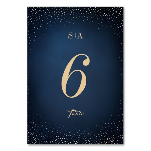 Navy & Gold Glitter Verfijnd monogram bruiloft Kaart (Achterkant)