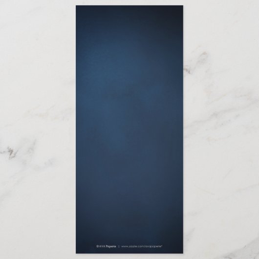 Navy & Gold Glitter Verfijnd monogram bruiloft Menu (Achterkant)