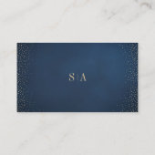Navy & Gold Glitter Verfijnd monogram bruiloft Plaatskaartje (Achterkant)