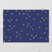 Navy Gold Glitter Vrijgezellenfeest Itinerary Invi Programmakaart (Achterkant)