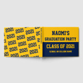 Navy & Gold Graduation Party Klasse van 2024 Gastenboek (Volledig)