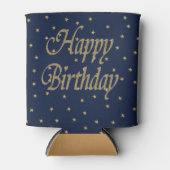 Navy Gold Happy Birthday Blikjeskoeler (Voorkant)